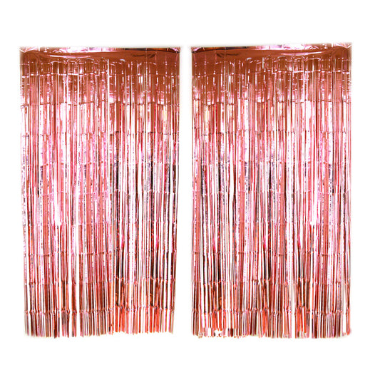 Rose Gold-Colored Fringe Curtains